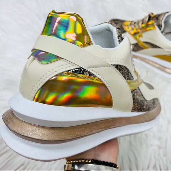 Beige snake chunky sneaker - Picture 8 of 11